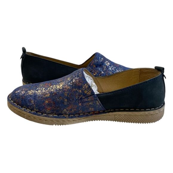 NIB Josef Seibel Women’s Sofie 33 Blue Floral Espadrille Flat Slip On - Size 6.5 - Picture 2 of 8
